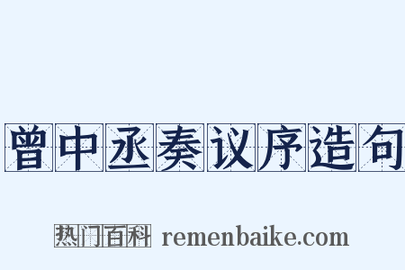 曾中丞奏议序造句是什么意思的图片